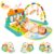 VEBETO Play Gym for Babies 0 to 12 Months (1 Year Warranty) Musical Piano Keyboard Activity Play Mat for Kids Newborn Fitness Rack Hanging Rattles Lights Tunes Music for Baby Boys Girls