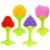 GLUN® Pack of 4 Silicone Baby Teether Toys for 5-12 Months, BPA Free Baby Teether, Sensory Teether & Baby Chew Toy, Soft Gum Relief Toy for Infants, Strawberry Orange Grape Apple Shapes, Gum Massager