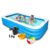10 Feet 3-Stripped Duck Family & Beachball,Inflatable Swimming Pool – Fun and Spacious Backyard Pool for Kids & Adults, Easy Setup 120x 72″x 22″ Inch,1 * Heavy Duty Electric Air-Pump(1 Pcs.)