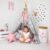 Nyra Decor Portable Teepee Tents,Kids Tent House and Play Tent for Girls and Boys with Padded Mat and Cushions Free Kit Bag Grey Pinnk