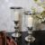 Luxury Glass Hurricane Candle Holder Set of 2 | Silver Metal & Clear Glass Pillar Candle Stand for Dining Table, Living Room Decor, Wedding Centerpiece, Diwali Decoration & Gifts (Small)