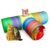 Foodie Puppies 3 Way Rainbow Cat Tunnel Toy – Foldable Interactive Pet Play Tunnel with Hanging Ball for Cats, Kittens, Rabbits, and Guinea Pigs | Indoor/Outdoor Puzzle Exercising Hiding Training Toy