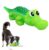 Sage Square Durable Interactive Squeaky Toy for Dogs, Rubber Crocodile Chew Toy with Built-in Squeaker for Fetch, Tug and Dental Play (Random Colour)