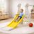 Storio Kids Slide with Basketball Hoop Penguin Theme – Indoor & Outdoor Slide for Kids Ages 2-4 | White & Yellow | Safe, Sturdy & Fun Playset | Easy Assembly Toddler Slide for Boys & Girls