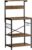 4-Tier Baker’s Rack and Coffee Bar Table | Kitchen Microwave Stand with 6 S-Hooks | Storage Shelf for Spices, Pots and Pans | Rustic Brown | 60x40x125 cm