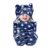 OYO BABY Ultra-Soft Baby Swaddle Wrap Blanket with Hood & Booties – Warm Fleece Sleeping Bag for Newborns (0–6 Months 72 * 68 cm) – Star Print, Dark Blue