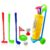 FunBlast Golf Set for Kids – Portable Golf Accessories Kit with 3 Golf Sticks, 2 Balls, Platform Cup & Flag for 3+ Years Kids, Children, Boys, Girls – Multicolor