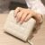 SYGA PU Leather Mini Zipper Wallet for Women, White – Checked Pattern