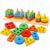 Toyshine Kids Wooden Angle Geometric Blocks Stacker Shape Sorter Column Puzzle Stacking Set – 5 Columns