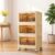 TARKAN DIY Stackable Storage Cabinet with Wheels, 50x25x72 cm, 3-Tier Magnetic Door Organiser, Transparent Panels, Cream