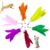 6PCS Cat Toys, 6-Color Cat Feather Toppers with Bells Replaceable Flying Bird Toy Attachments for Kittens & Persian Cats Safe Cat Toys Accessories (No Wand Included)