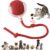Naturaceutica’s Interactive Electric Automatic Rolling Moving Rechargeable Self Play Stimulation Toy,Smart Pet Chase Ball With Speedy Tail Rope For Bored Indoor Cats Enrichment(Red)