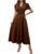 Shasmi Girl’s & Women’s Solid Color V-Neck A-Line Maxi Dress for Women | New Year Party Outfit | Waist Cinched Puff Sleeve Western | Elegant Casual Wear (Dress 246)
