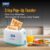 KENT Crisp Pop Up Toaster 750 Watts | 2 Slice Automatic Pop Up Electric Toaster | 6 Heating Modes | Auto Shut Off | Removable Bread Crumbs Tray | White