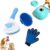 Pet Grooming Kit – Slicker Brush, Silicone Shampoo Dispenser, Palm & Glove Brush | Color May Vary| Dog & Cat Hair Remover, Bath & Massage Tools for Shedding | Puppy & Kitten Combo (Pack of 4)