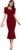 ELLITI Women’s Lycra Blend Sweetheart Neckline/V-Neck, Bodycon Dress with Mor Pich Color Short Puff Sleeve and Mermaid Hem, Calf Length/Midi Length/Knee Length Dress