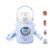 House of Quirk Buddy Bottle 316 Stainless Steel Kids Water Bottle Hot & Cold with 3D Sticker, Leakproof, Insulated, Handle & Straw, 650ml (Blue)