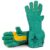 Animal Handling Leather Gauntlet Gloves, Bite Proof Protection from Dog, Cat, Bird, Kevlar Stitch Gloves for Vets, Groomers, Pet Owners (Green-Yellow, 16 inch, Pack of 1 Pair)
