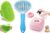 Dog Grooming Kit, 3-in-1 Combo Set with Self-Cleaning Slicker Brush, Rubber Bath Brush and Dual-Ended Toothbrush for Dogs and Cats, Pack of 3