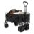 Collapsible Foldable Wagon, Heavy Duty Beach Cart, Folding Wagon Portable, Black Large Capacity Utility Wagon, Garden Cart with Adjustable Handle Shopping, Camping, Outdoor 60cm*88cm*50cm (Big)