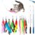 JIARON Feather Teaser Cat Toy, 2PCS Retractable Wand & 10PCS Replacement Feathers, Interactive Cat Catcher & Exercise for Kittens/Cats