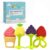 BabyGo Teething Baby Chew Toys | BPA-Free Soft Silicone Teether for Babies 6-12 Months | Natural Organic Freezer-Safe Teething Toy for Toddlers | Gum Pain Relief Teether Set (4 Pack)