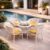 Lotey Outdoor D-12 Chairs Table Set 4+1 Wicker Patio Furniture Sets 4 Chair and 1 Table with Cushions for Garden Balcony Bedroom Powder Coated Frame Uv Protected Wicker (Cream +Yellow)
