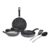 Amazon Brand – Solimo 6 Piece Non-Stick Cookware Set | Granite Finish | Induction Base | PFOA Free | HTR Exterior Coating | 25cm Tawa, 22 cm Kadai, 22cm Fry Pan, 1 Glass Lid & 2 Nylon Spatulas | Grey