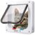 Qpets Large Cat Door, 4 Way Locking Pet Door for Small Cat Dog, 28*25*5.5CM
