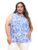 oxolloxo Women Plus Size Floral Print Collared with Button Down Sleeveless Shirt