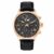 HEXA Hustler Automatic Mechanical Watch for Men | Black Analog Dial | Moon Phase & World Map Sub-Dial | 45 mm Rose Gold Case | Black Genuine Leather Strap | Mineral Glass | 3ATM Water Resistant Luxury Watch