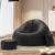Biggie Bean Bag Chair with Beans Filled 4XL Bean Bag Sofa with Free Cushion and Footrest – Official : Puffluxe Combo (Matching Color : Regular, Black)
