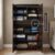 CASPIAN 2-Door Wardrobe (17mm Thick Wood) Coffee Black | Pre-Assembled Almirah with Mirror, Hanging Space, 4 Shelves, 2 Drawers & Secure Locker | Durable Engineered Wood Clothes Storage Cupboard.