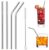 Stainless Steel Drinking Straws Set with Cleaning Brush, Reusable Metal Straw Pipe for Juice & Drinks, 2 Bent + 2 Straight Straws, Suitable for Kids & Adults