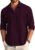 DEELMO Men’s Casual Button Down Shirts Long Sleeve Linen Shirt Fashion Textured Beach Summer Shirt