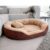 Premium Fur Dog Bed for Small Dogs | Orthopedic Washable Pet Bed with Fiber Filling, Anti-Slip Bottom & Calming Support | Luxury Mattress for Labrador, German Shepherd, Husky & More (S)
