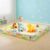TARKAN Foldable Baby Play Mat with Raised Borders, Double-Sided Design, 140 x 180 cm x 7mm, Dinosaur and Penguin Pattern