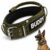 Soft Padded Double Pin Tactical Dog Collar | Heavy Duty Adjustable Dog Collar with Metal Buckles | Strong Training & Walking Collar for Dogs (Olive Green, L)