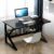Lukzer Modern Engineered Wood Computer Desk with Built-in Bookshelf, Space-Saving Design, Black Top & Black Frame, Study Table,100x50x78cm (MST-001)