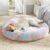 ZEXSAZONE Summer Round Donut Pet Bed for Cats and Puppies Dogs, Cozy and Plush, Raised Bedside Support, Both Sides Use Like 2 in One, Washable, Sizes for Small, Medium, and Large Pets. (Rainbow)