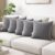 MY ARMOR Microfibre Cushion for Sofa | Set of 5 Soft & Fluffy Square Sofa Cushions | Decorative Sofa Pillows for Bed, Chair, Car & Living Room | Velvet Cover | Grey | 16 x 16 Inch