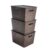 Homestrap Set Of 3 Plastic Storage Organizers/baskets With Lid For Kitchen, Clothes, Multipurpose Vegetables, Toys, Books, Office, Stationery, Wardrobe(Large | Brown)(Shark Tank Product)