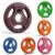 Leeway Color Rubber Coated Olympic Weight Plates (120kg Set) | 51mm Dia | Metal Integrated Gym Weight Plates | Rubber Coated Weight for Olympic Barbell, Home & Strength Training (2.5X2+5X2+7.5X2+10X2+15X2+20X2)