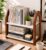 2-Tier Wooden Bookshelf Organizer for Desk, Tabletop Book Rack with Storage Shelves, Desktop Bookcase for Books, Study Room, Home & Office Organizer, Rustic Red-White (12 x 10 Inch)