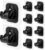 ELMVIA QARB No Drill Curtain Rod Brackets No Drilling Self Adhesive Curtain Rod Holder Hooks Nail Free Adjustable Curtain Holders for wall Curtain Hangers (6PCS Black)