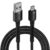 Portronics Konnect X USB-A to Micro USB Fast Charging Cable With Max 3A Output,Fast Charging & Data Transfer, Nylon Braided, Aluminium Alloy Shell, 1M Length compatible with Micro usb Devices(Black)
