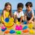 Wishkey Beach Toys for Kids Sand Game Castle Building Plastic Toy Set, Multicolor Kids Toys Bucket and Animal Molds Pack of 10 for Outdoor Play and Travel Fun