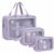FLYNGO Clear Makeup Pouch Set, Cosmetic Organizer Bag for Women and Girls Travel Waterproof Toiletry Storage Kit (Set of 3 Purple)