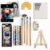 Painting Kit for Artists 60 Pcs, Painting Set for Adults and Kids with Professional Paint Brush Set, Acrylic Paints, Canvas Boards, Easels & Wooden Palette, Watrcolor & Mixed Media Papers