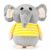 Fun4you Elephant Soft Toy – Grey Plush Stuffed Animal with Yellow Striped Shirt – Cute Cuddly Doll for Kids, Baby Girls & Boys – Birthday Gift & Room Decor – 20 cm